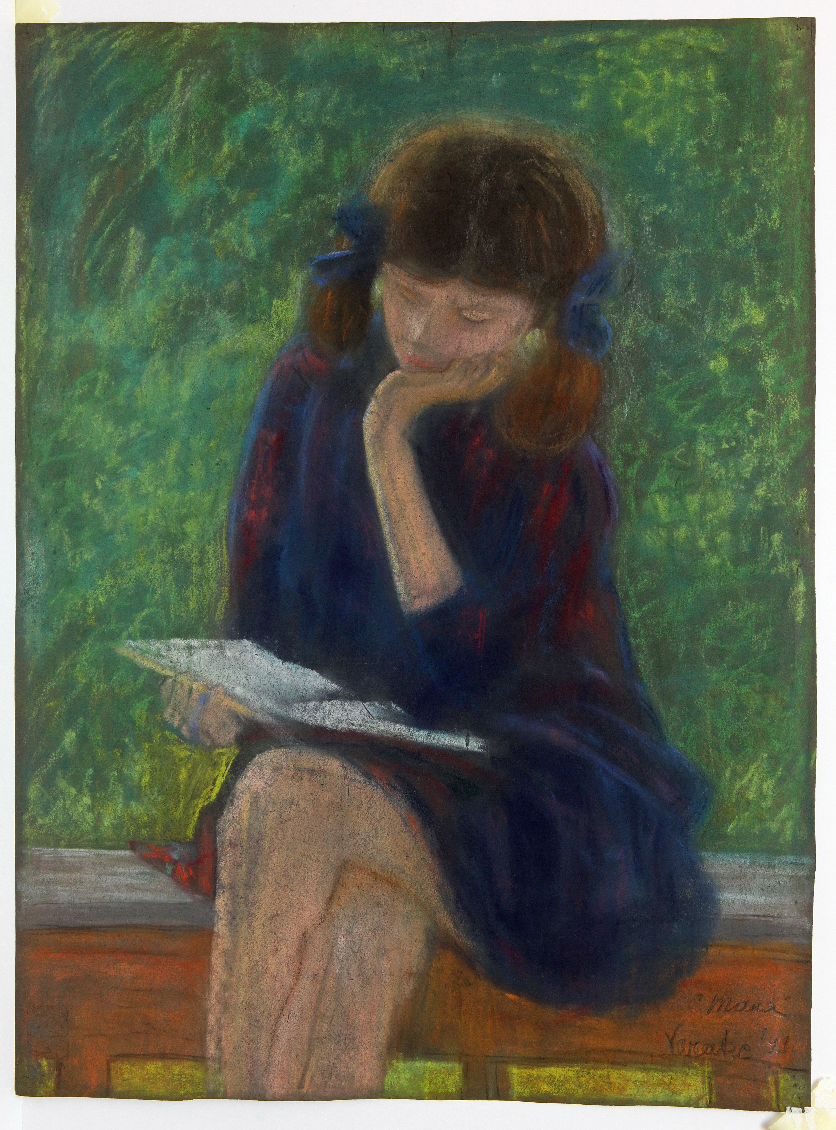 Auguste Baillayre, (1879-1961). Văratic. Tania. 1921, hartie, pastel, 62,5x45,7